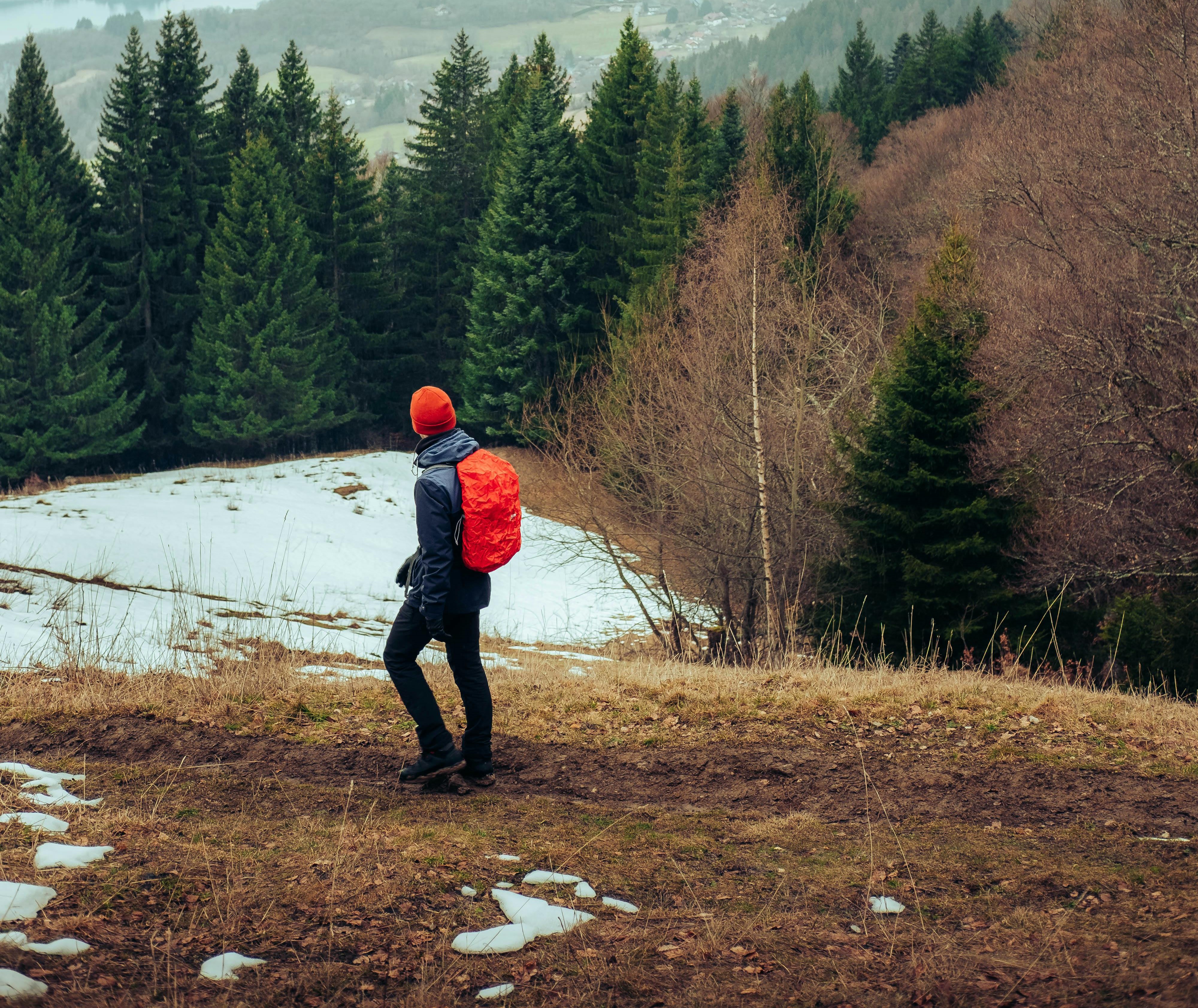 hiker in the snow